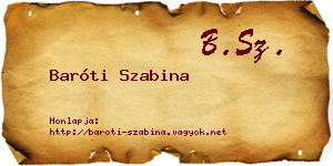 Baróti Szabina névjegykártya